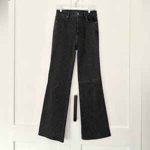 Veronica Beard Black Rhinestone Studded Crosbie Wide-Leg High Rise Jeans ✨